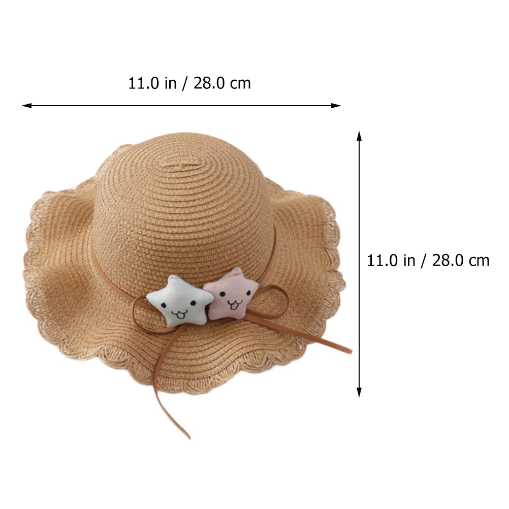 

Kids Sun Hat Children Summer Hat Straw Weaving Beach Hats Black Cap Gardener Adjustable Durable Comfortable Breathable Wide Brim