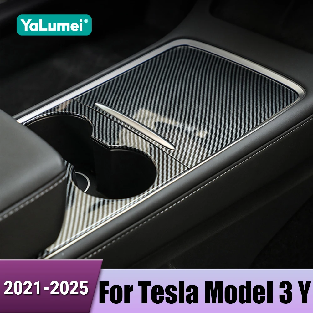 Edelstahl Auto Zentrale Bedienfeld Dekorative Rahmen Trim Aufkleber Zubehör Für Tesla Modell 3 Y 2021 2022 2023 2024 2025