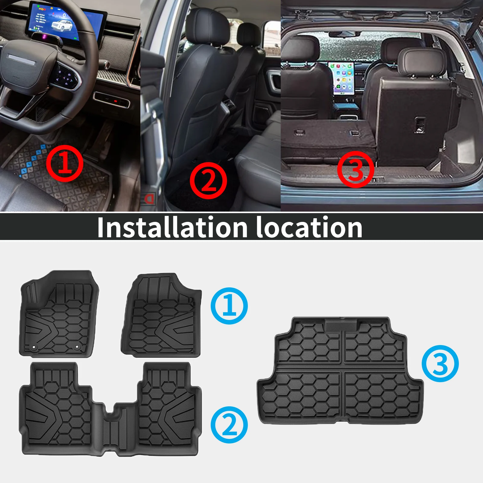 for LADA NIVA LEGEND Eco-Friendly TPE Floor Mat & Trunk Pad Non-Slip Dustproof Car Interior Accessories