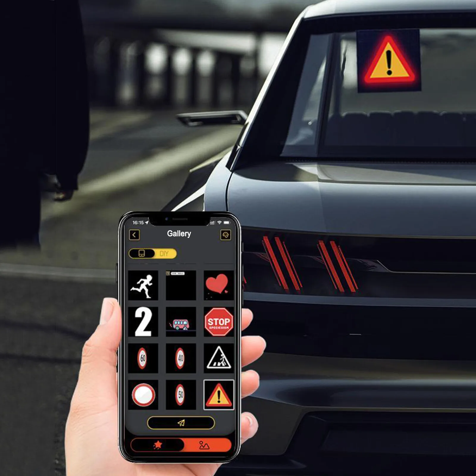 Smart APP Programmabile Scorrimento Testo Animazione Pixel LED Display pubblicitario Segnale luminoso per auto Controllo Bluetooth USB 5V