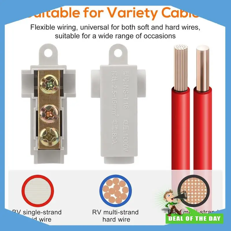 

24-Hour Delivery 30PCS 6 AWG Gauge T-Type Wire Connector Nut Kit, 80A Quick Wiring Connection Terminal, Splicing Quick Connector