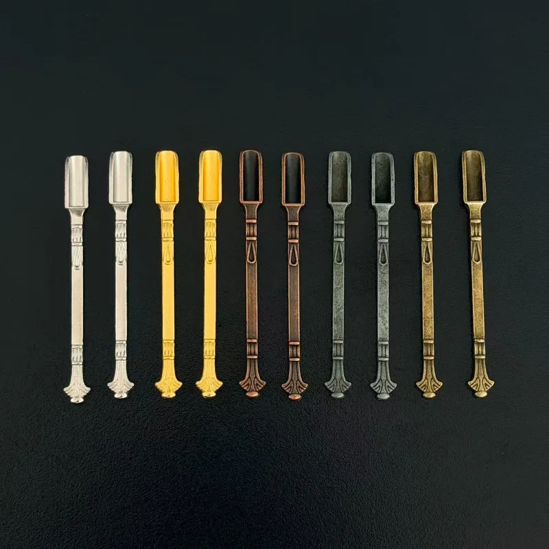4PCS Various colors Metal small smoke shovel Medicine mini spoon Scoop retro Snuff Pipe Smoking Accessories men Gifts