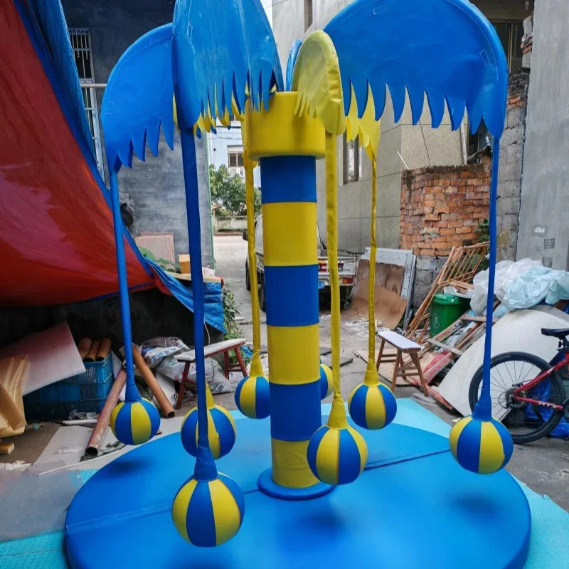 Popular Manual Electric Spin for Kids Play Indoor Playground Coconut Palm Tree Party Soft Play Rental Soft Play Merry Go Round
