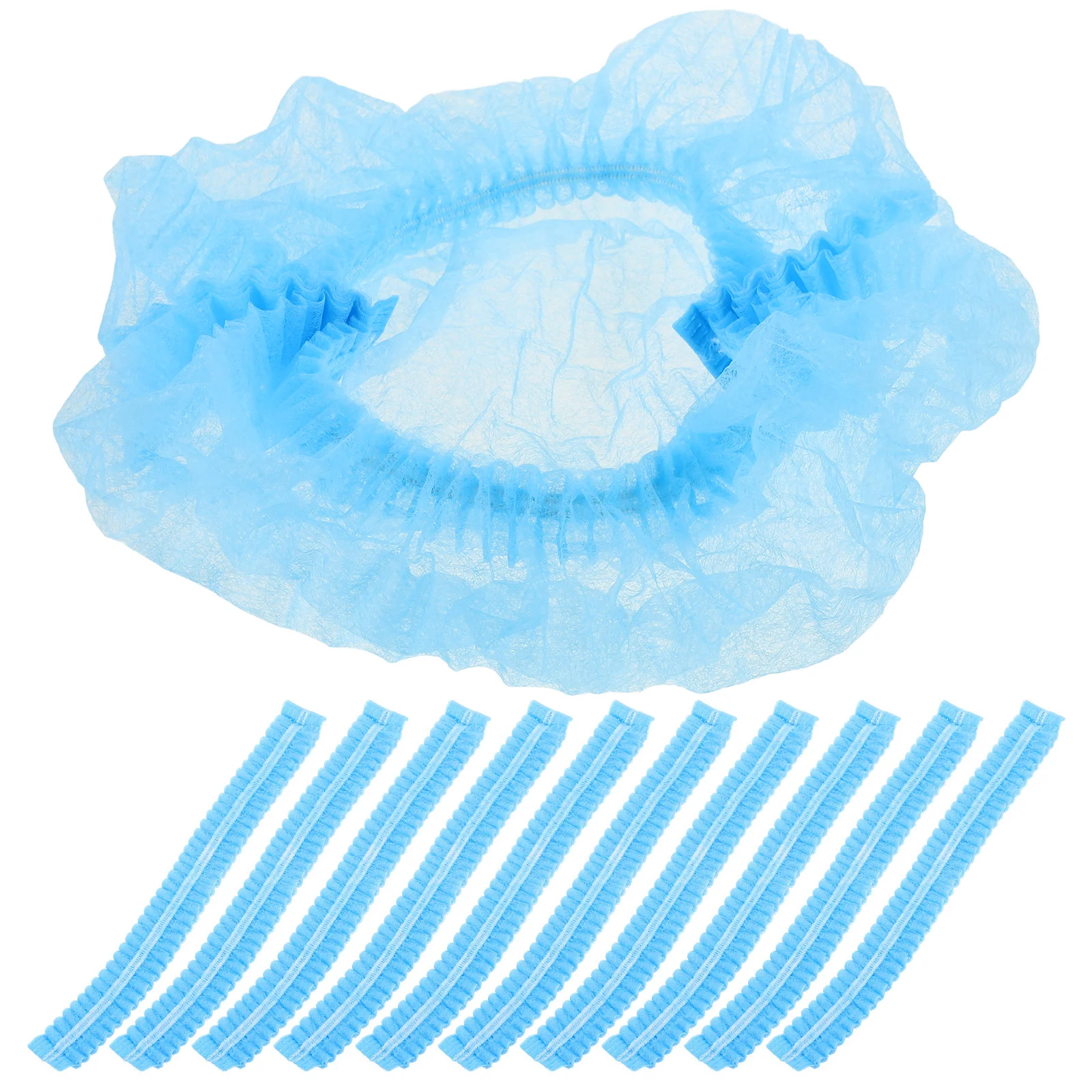 100 pièces bouchons en maille jetables filets à cheveux réglable non tissé anti-poussière Chef cuisine utilisation jetable maille casquettes filet à cheveux