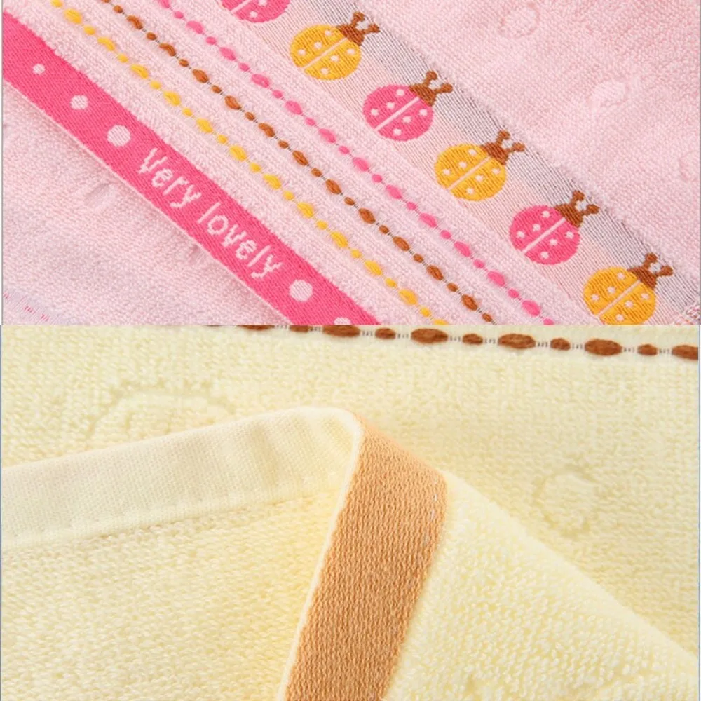 JJYY New 25x50cm Cute Baby Shower Cotton Towel Cotton Jacquard Pattern Cartoon Children Small Soft Face Towel 2 Styles