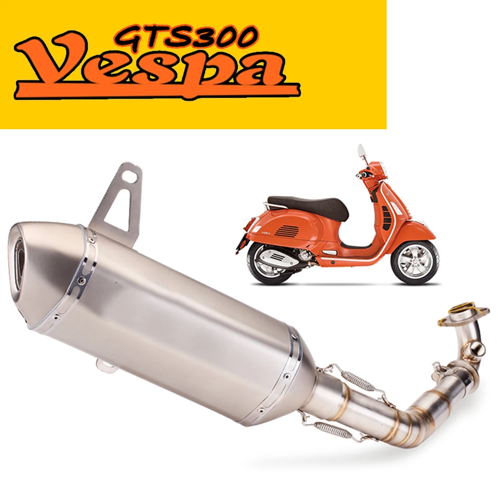 

For vespa GTS300 Motorcycle System Escape Slip On Front Tube Link Pipe Connect 51MM full Motorcycle Exhaust System