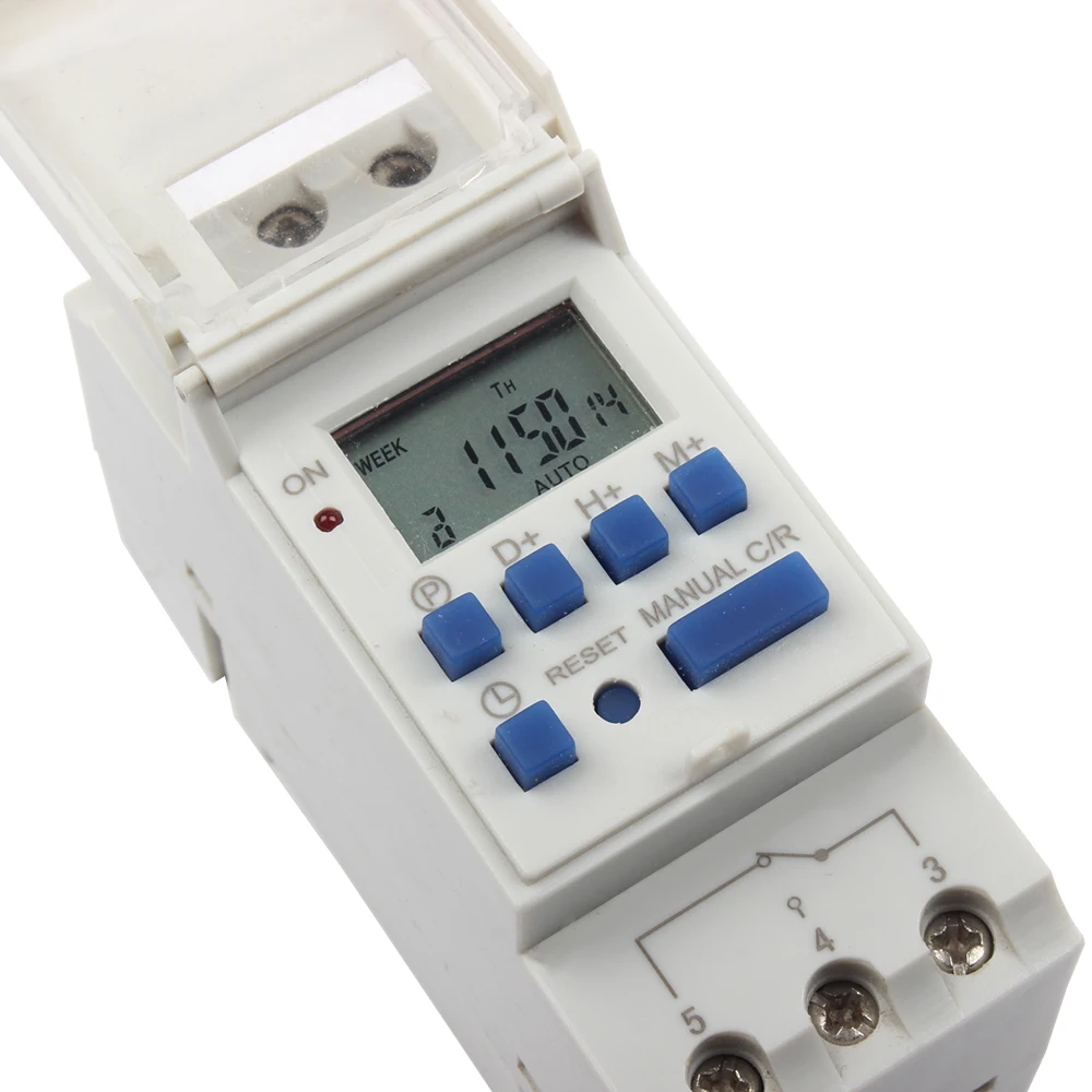 Timer switch din rail digital TP8A16 weekly programmable electronic microcomputer time switch 220V 230V 6A-30A 12V AC bell ring