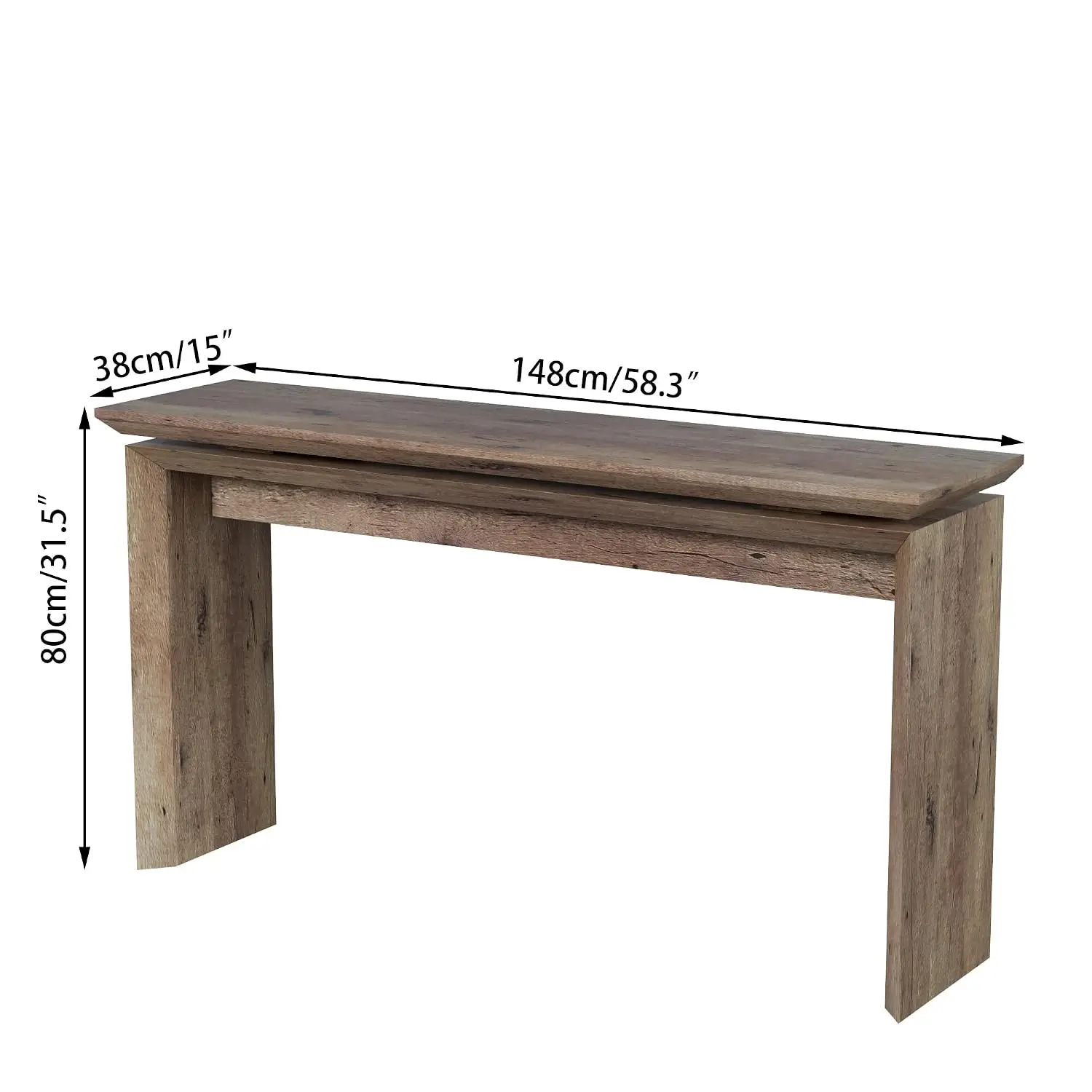 Farmhouse Console Table 58 Inch Wood Entryway Sofa Table Narrow Hallway Living Room Foyer Furniture, Customized