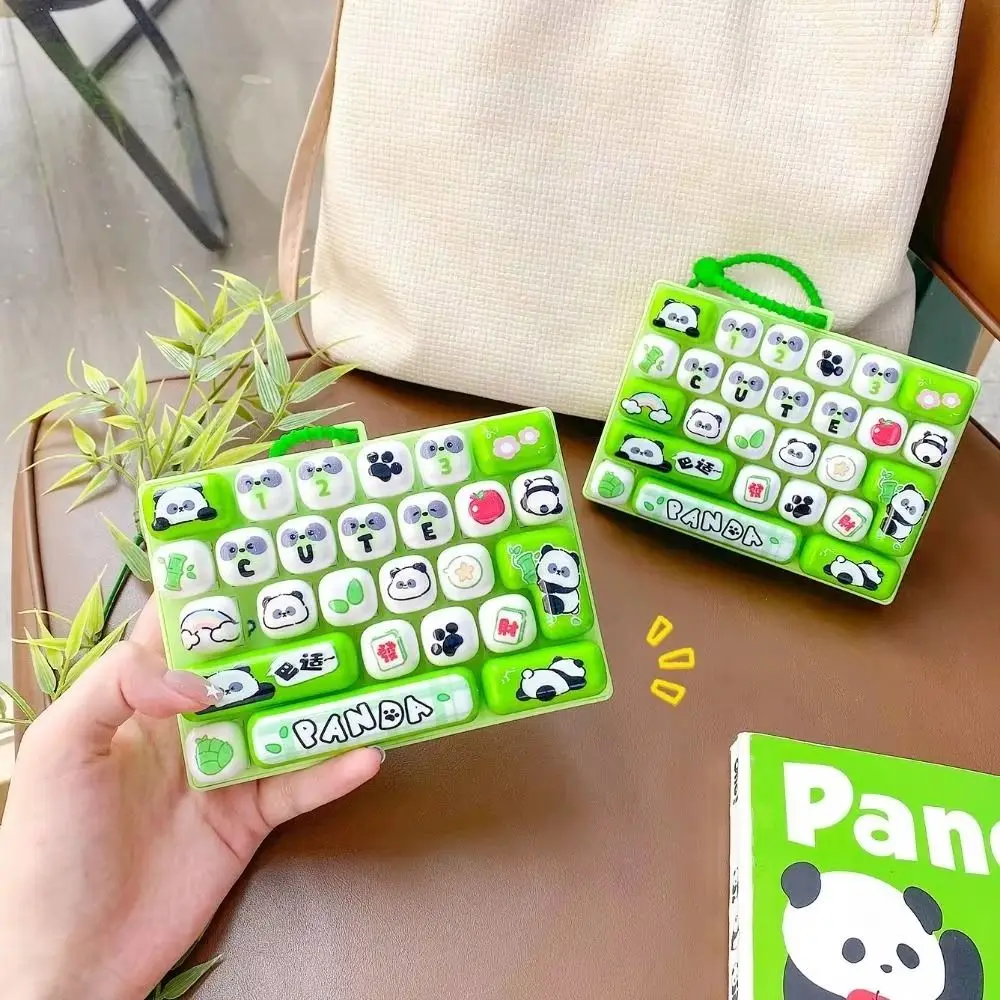 26-Key Decompression Button Cute Design Transparent Dual-Tone Mini Keyboard Pendant Simulation Keyboard Panda Print