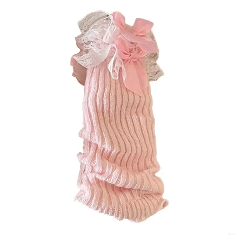 R66D Handcrochet Cung Giữ Ấm Chân Trẻ Ngọt Ballet Vớ Cô Bé Phụ Kiện