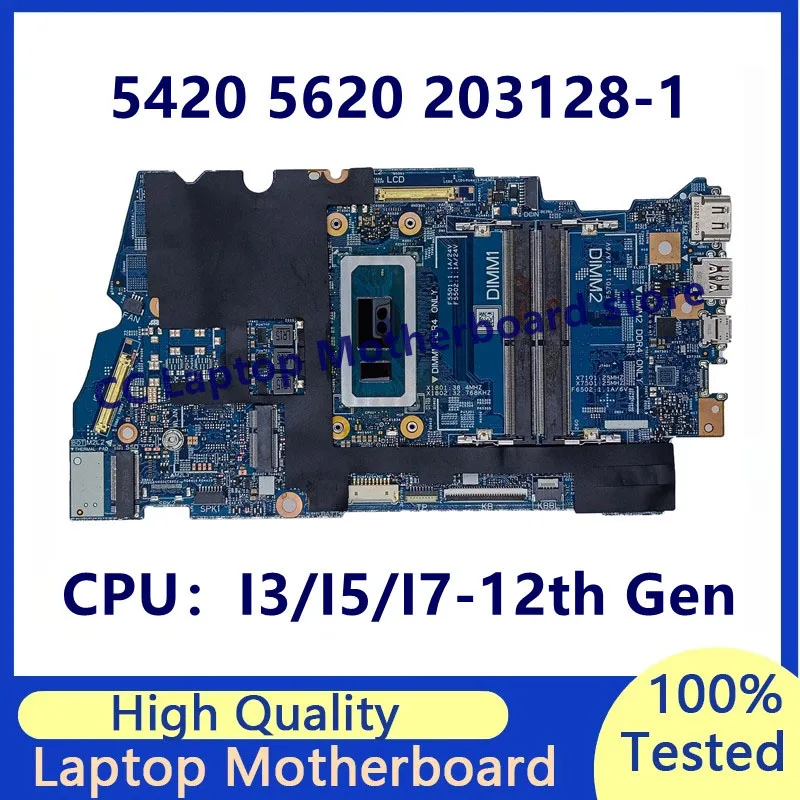Placa base 203128-1 para la placa base del ordenador portátil DELL Inspiron 5420 5620 con CPU I3/I5/I7-12th Gen 100% completamente probado funcionando bien