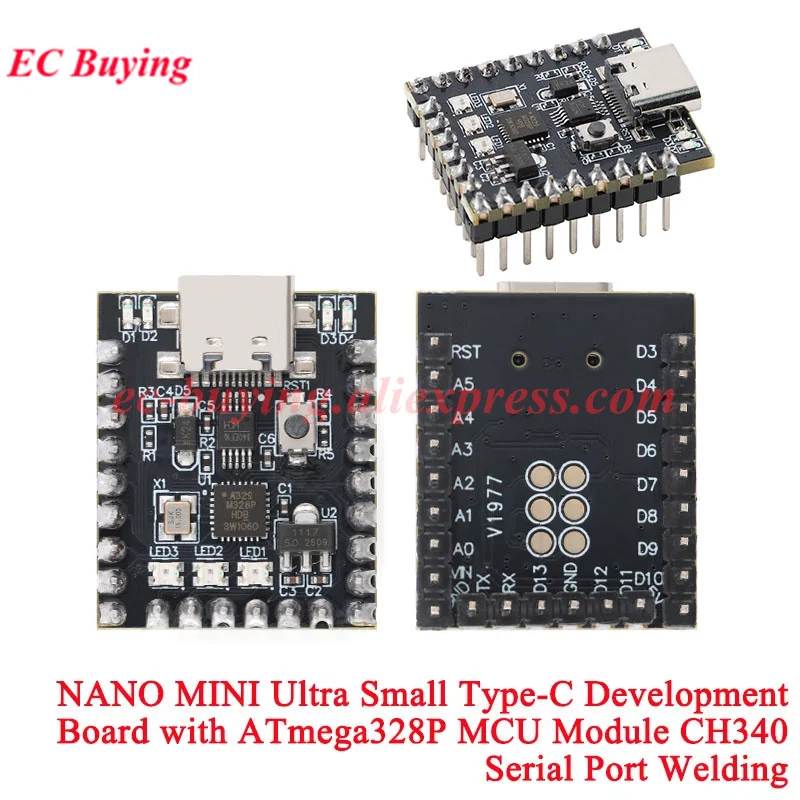 10Pcs/1pc NANO V3.0 Nano SuperMini Type-C Development Board Atmega328p Chip Ch340 Serial Port For Arduino Mini Core MCU Module
