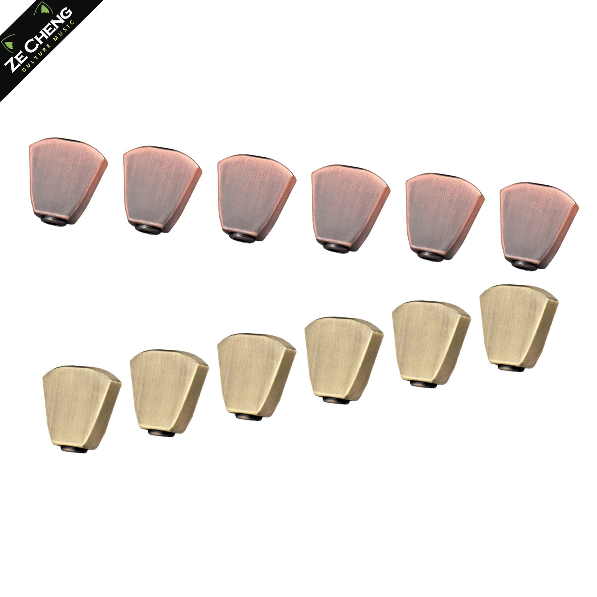 

6 шт., тюнеры для электрогитары, ручка с кнопкой, шляпа, ручка, металлический трапециевидный наконечник