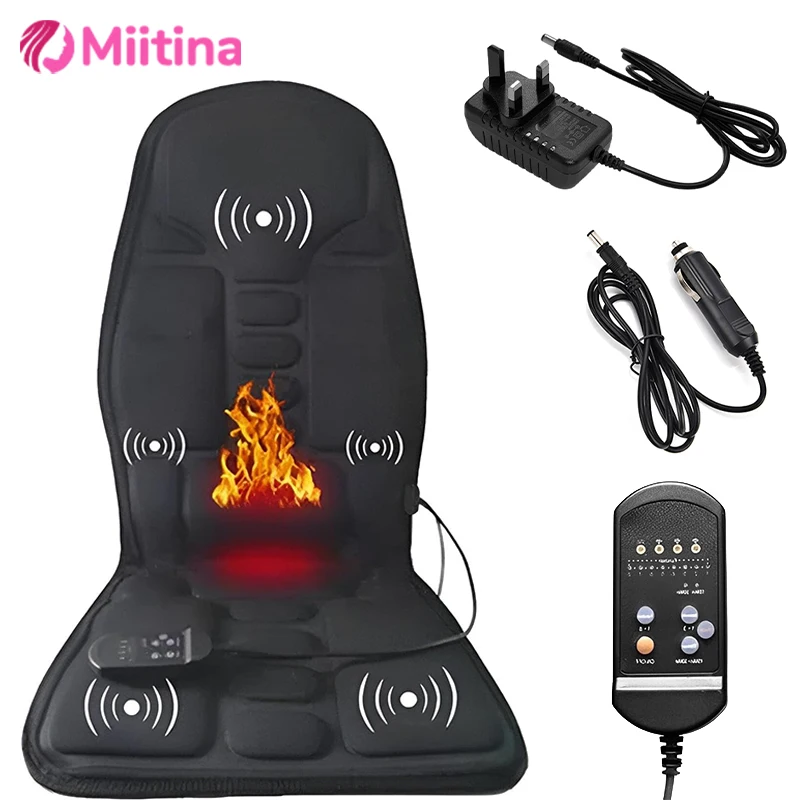 

Multifunctional Pad Back Massager Car Chair Body Massage Heat Mat Seat Cover Cushion Neck Pain Lumbar Support Remote Controls