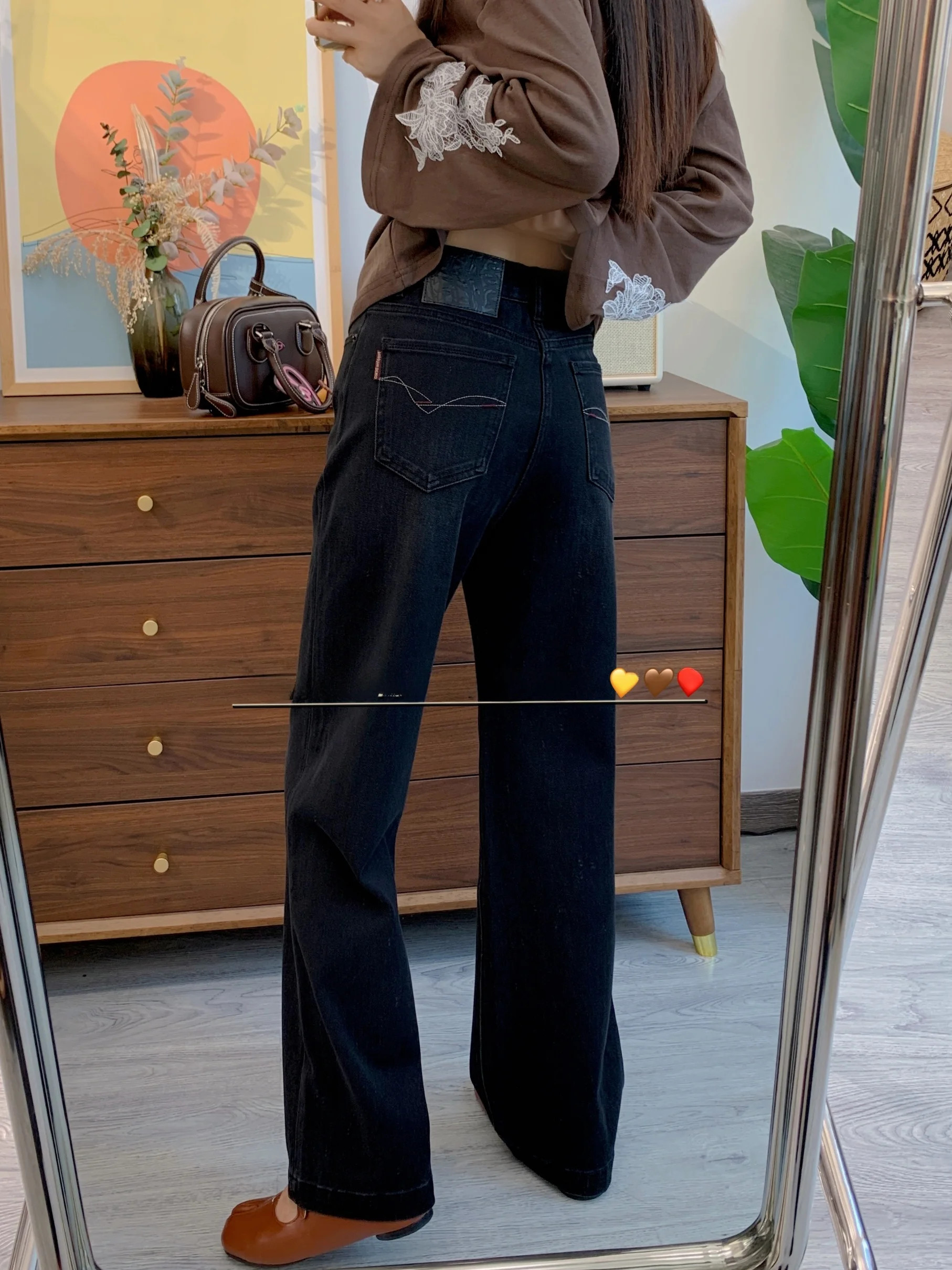 

Женские джинсы Xiaofan с высокой талией, прямые, из денима, с четырехсторонним стрейчем, черные, облегающие, широкие, в пол