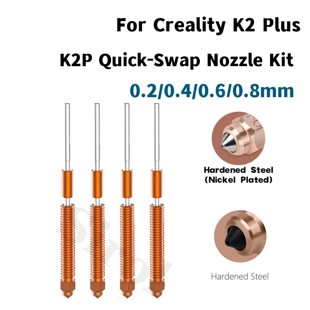 For Creality K2 Plus Hardened steel Nozzle Quick-Swap Nozzle Kit All-metal Design For Creality K2 Plus 3D Printer Accessories