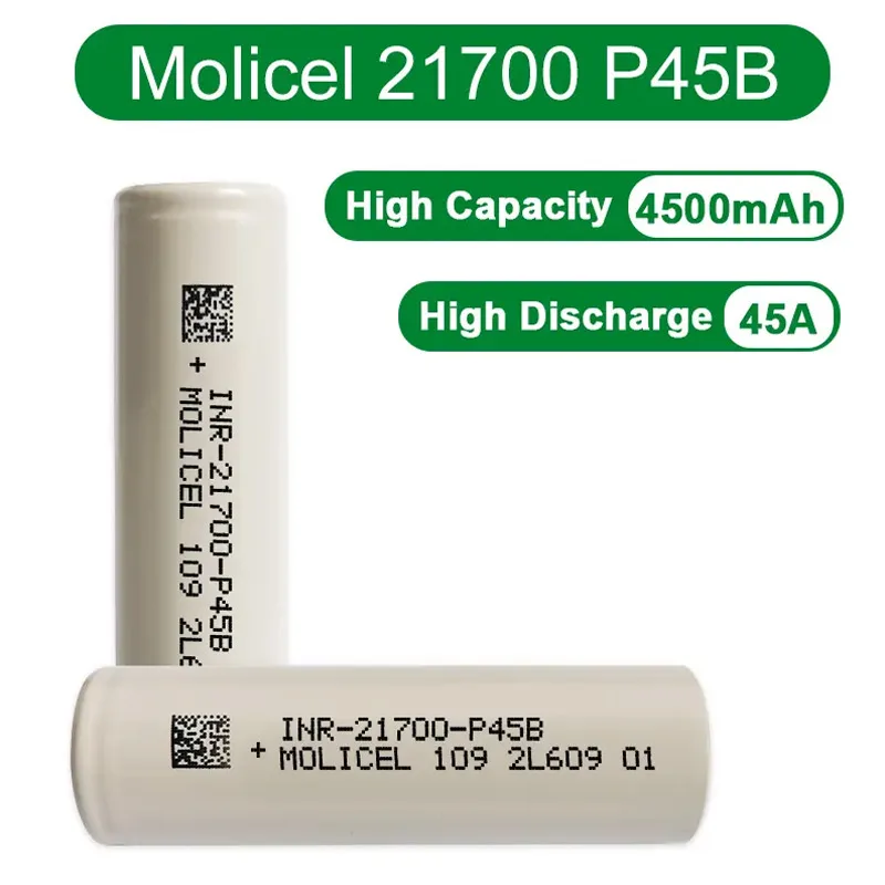 Oryginalny Molicel P45B INR 21700 bateria 4500mAh CDR 35A Max 45A 3.7V wysokiej mocy akumulator bateria litowo-jonowa do latarki zabawki