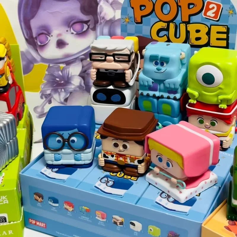 Disney/Pixar Pop Cube - 3 Series Figures Box 1pc/9pcs Box Cute Figurine Toy Action Figure For Birthday Gifts