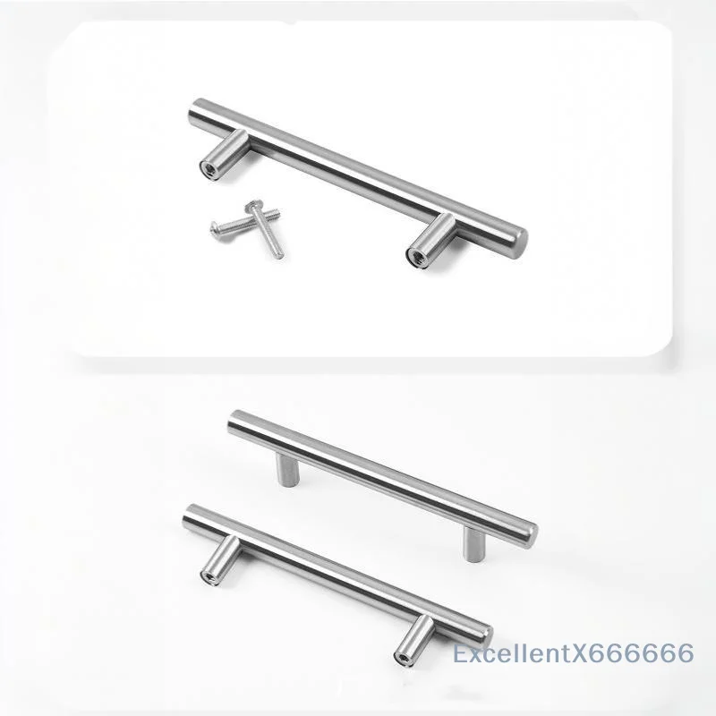 2Pcs Stainless Steel Kitchen Cabinet Door Knobs Brushed Finish Easy Install Pull Handles for Bedroom Wardrobe Drawer