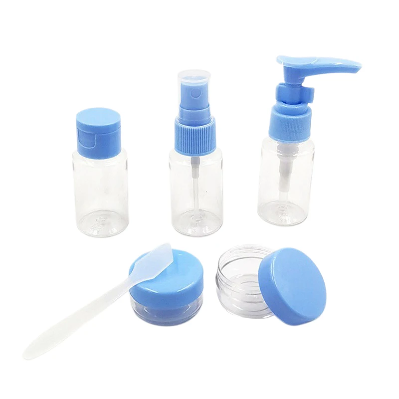 6Pcs Travel Size Bottles Kit Leak Proof Portable Toiletry Containers Empty Cosmetic Lotion Toner Spray Shampoo Essentials Cream