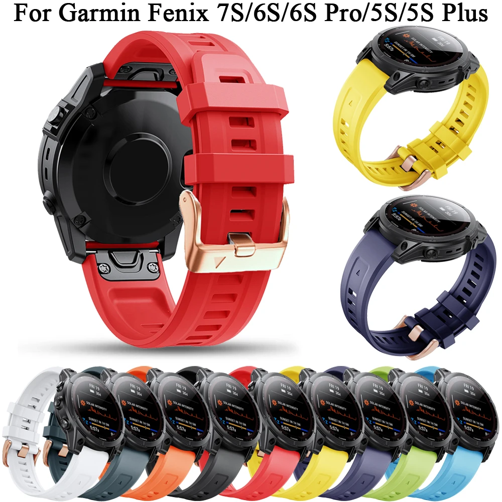 

20mm Bracelet Silicone Band For Garmin Fenix 7S 6S Pro 5S Plus Smartwatch Watchband Replacement Easyfit Strap Fenix 6SPro 5SPlus