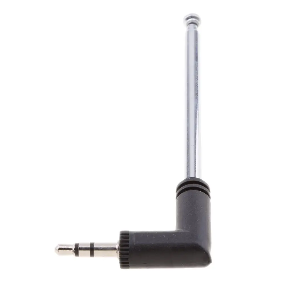 4 Section Telescoping FM Radio Antenna Compact 3.5mm Cellphone Antenna Alloy for AM FM Signal Boost