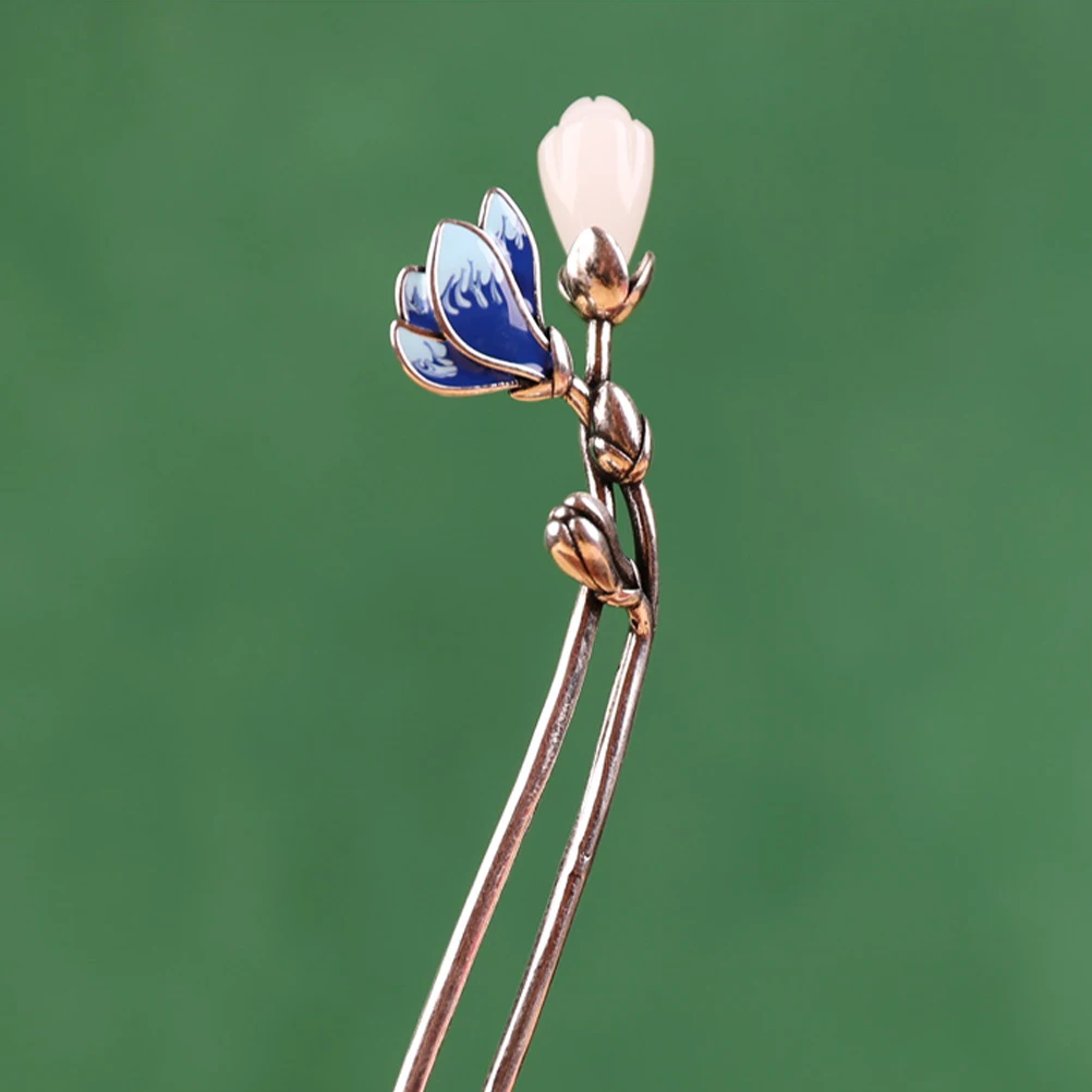 

Magnolia Accessories Flower Stick Vintage Women Hairpin Bun Styling Tool Elegant Chopsticks Style Long Hair