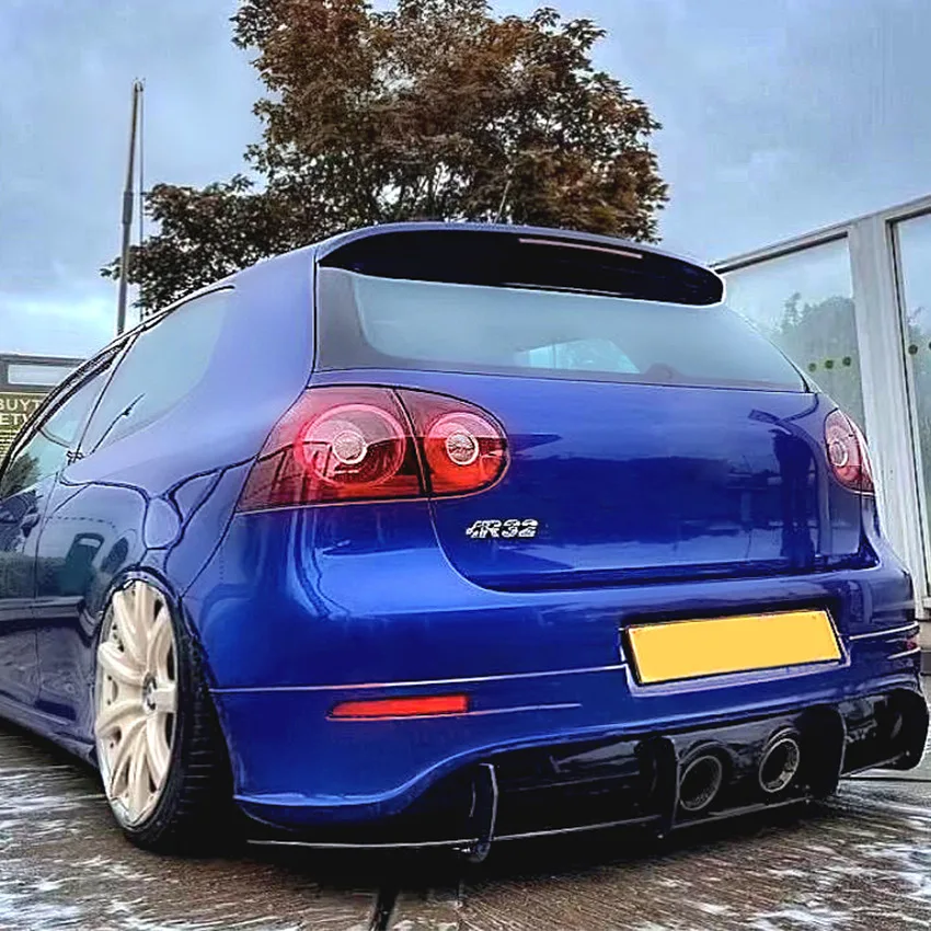 Car Rear Bumper Rear Diffuser Rear Side Spoiler Splitters Lip Black Body Kits For Volkswagen Golf 5 MK5 R32 2005 To 2009 Tuning