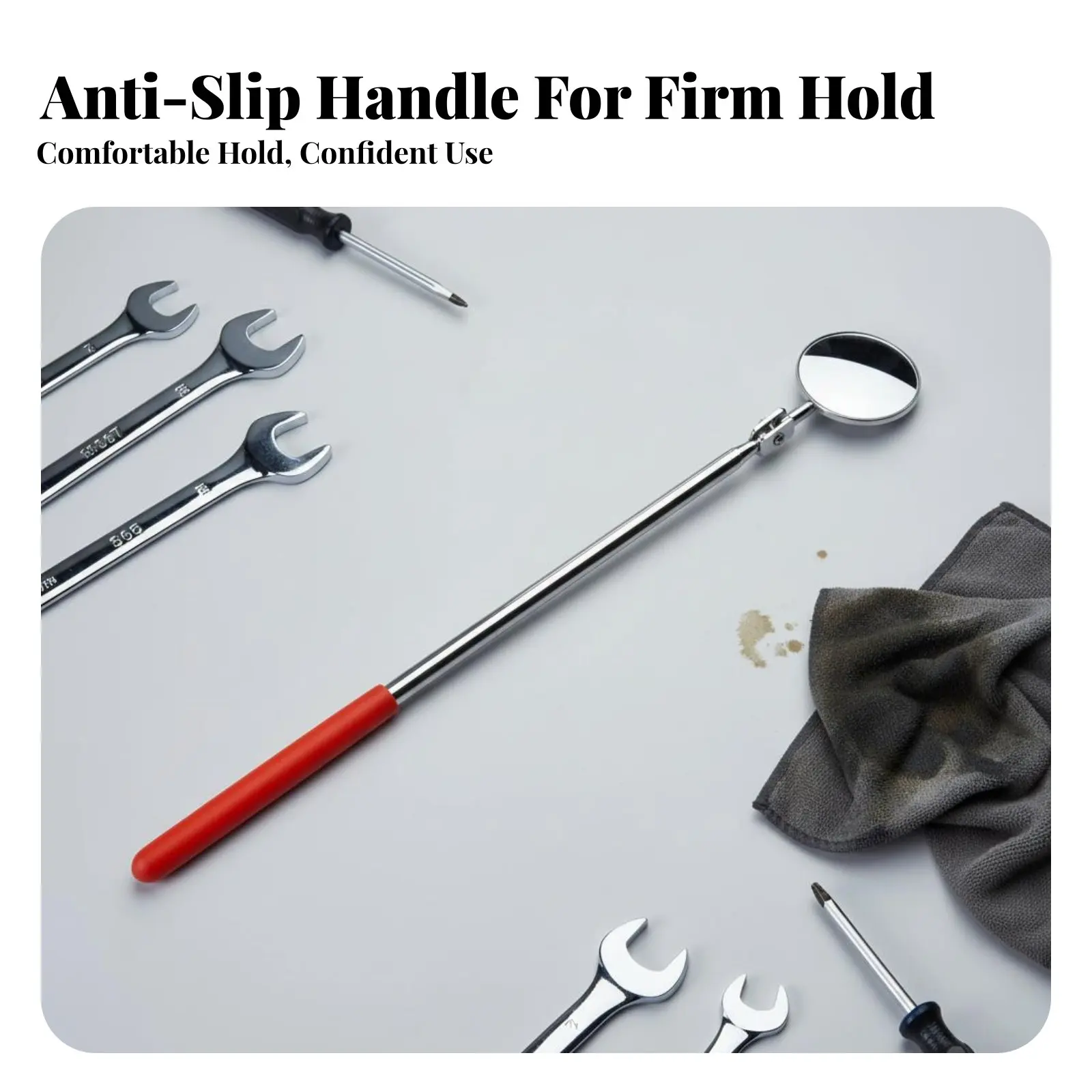 

Telescopic Inspection Mirror Adjustable Length Telescoping Inspection Mirror Sturdy Stainless Steel Non-Slip Grip for DIYers