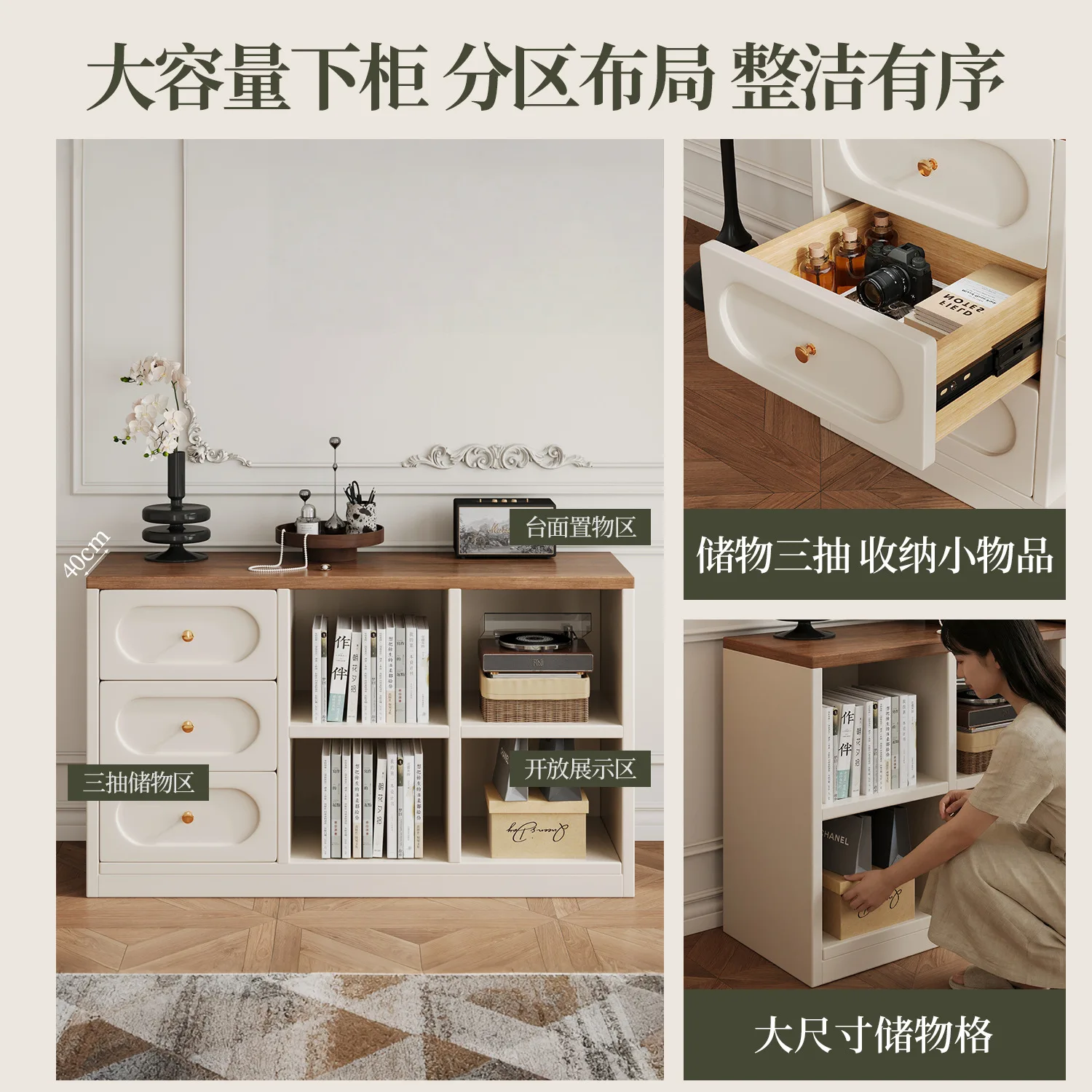 French corner desk bookshelf integrated bedroom dresser household computer table light luxury high-end