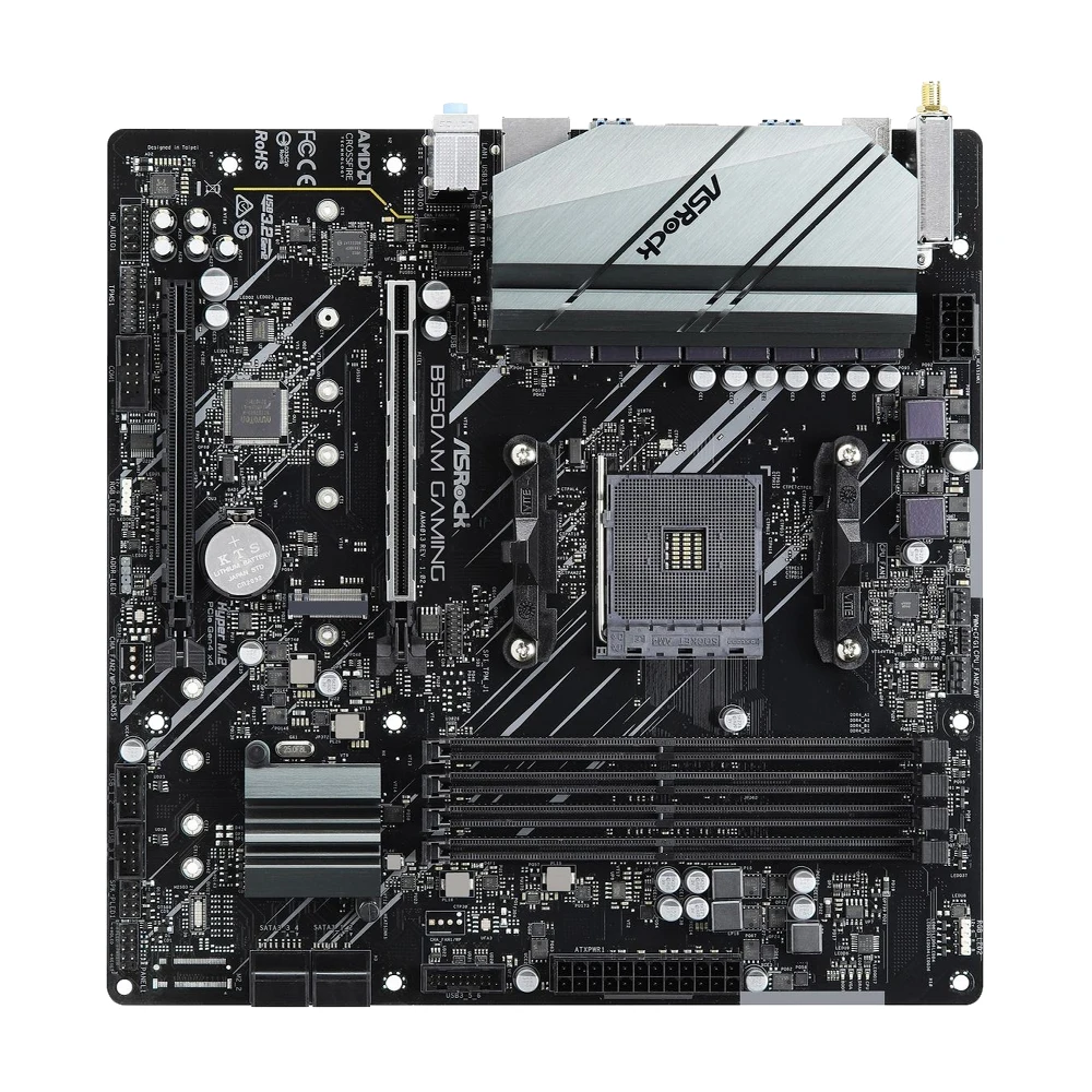 Placa base para juegos ASRock B550AM, compatible con Ryzen 5 5600G R7 5700X3D 5800X CPU 4xDDR4 DIMM AMD B550 NVME M.2 PCIe 4,0 AM4