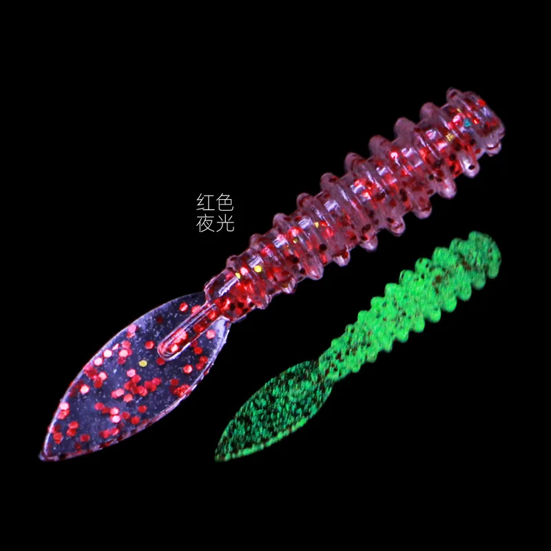 الصيد السحر 10 قطعة 36 مللي متر/0.4 جرام UV Rockfishing سويم القفز الطعوم لينة دودة المياه المالحة تهزهز رئيس إغراء ل باس الصيد #5