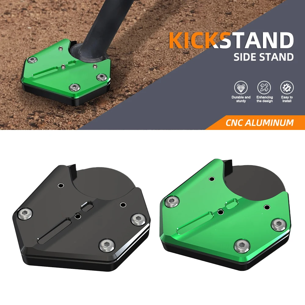 

For Kawasaki KLR650 2008-2009-2020-2021-2022-2023-2024 Motorcycle CNC Kickstand Foot Side Stand Extension Pad Support Plate