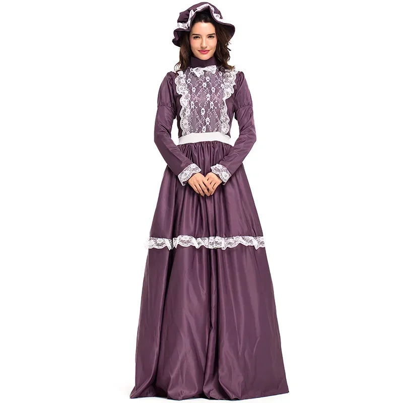 Deluxe Victorian Servant Domestic Costume Adult Women Medieval French Wench Halloween Family Party Fantasia Maid Fancy Dress