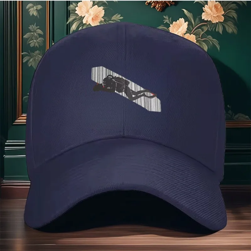 Scuba Diver Graphic Baseball Cap Adjustable Polyester Sun Hat for Unisex Outdoor Sports