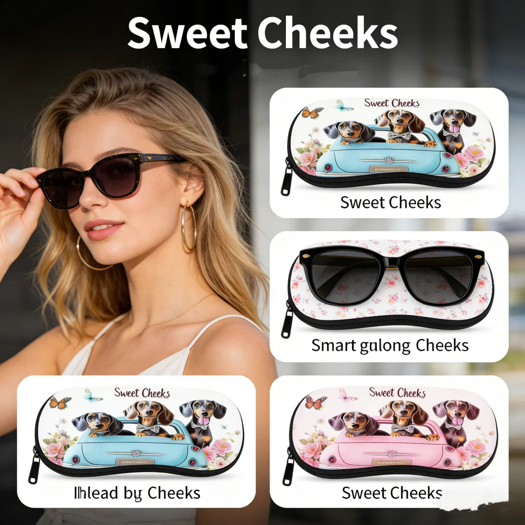 Cartoon Animal Glasses Case Dogs Cats Printed Sunglasses Case Glasses Box Zipper Men's And Women's Portable Eyeglass Storage Bag