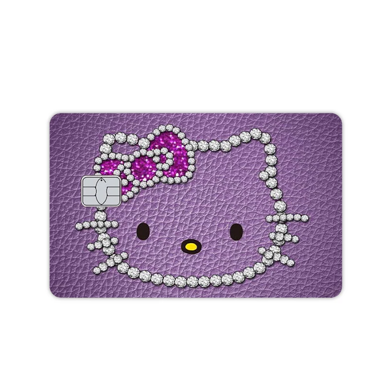 สติกเกอร์การ์ดเครดิต/เดบิตลายการ์ตูน Y2K เฮลโลคิตตี้ อนิเมะ แบบ DIY ฟิล์มเลเซอร์ลายดาววิบวับ สำหรับตกแต่งบัตรโดยสาร บัตรธนาคาร บัตรวีซ่า