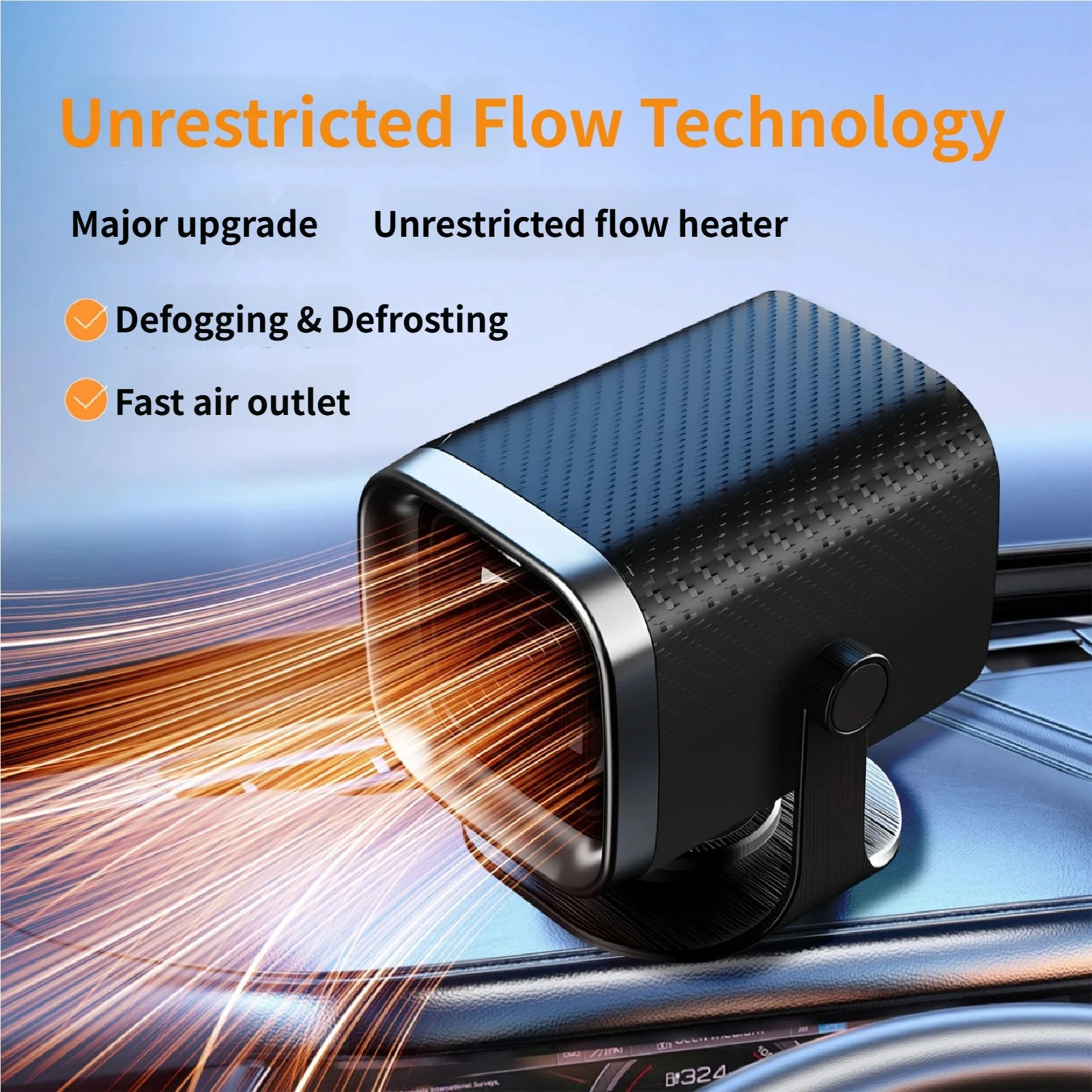 Portable Car Heater 2 in 1 Window Defroster Fan Plug in 12/24V Fast Heating Cooling for Vehicle Truck SUV Winter Automotive Use