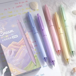 5pcs Multi Color Gel Pens Set Cream / Morandi / Retro 0.5mm Ballpoint Quick-dry Ink for Writing School A7630