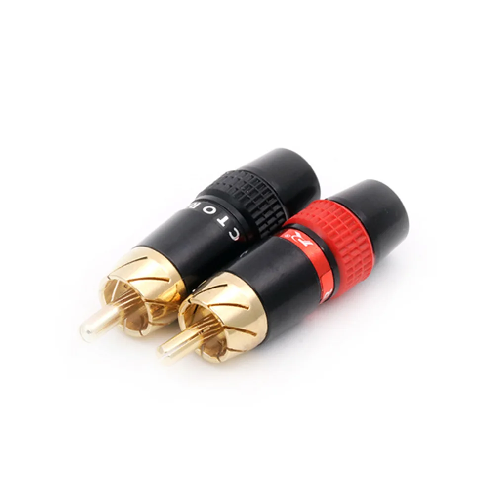 4PCS RCA Audio Plug 3.2 to 6.5mm Jack HiFi Stereo Connector for TV PC Amplifiers DVD Speaker Wire Home Theater Speaker