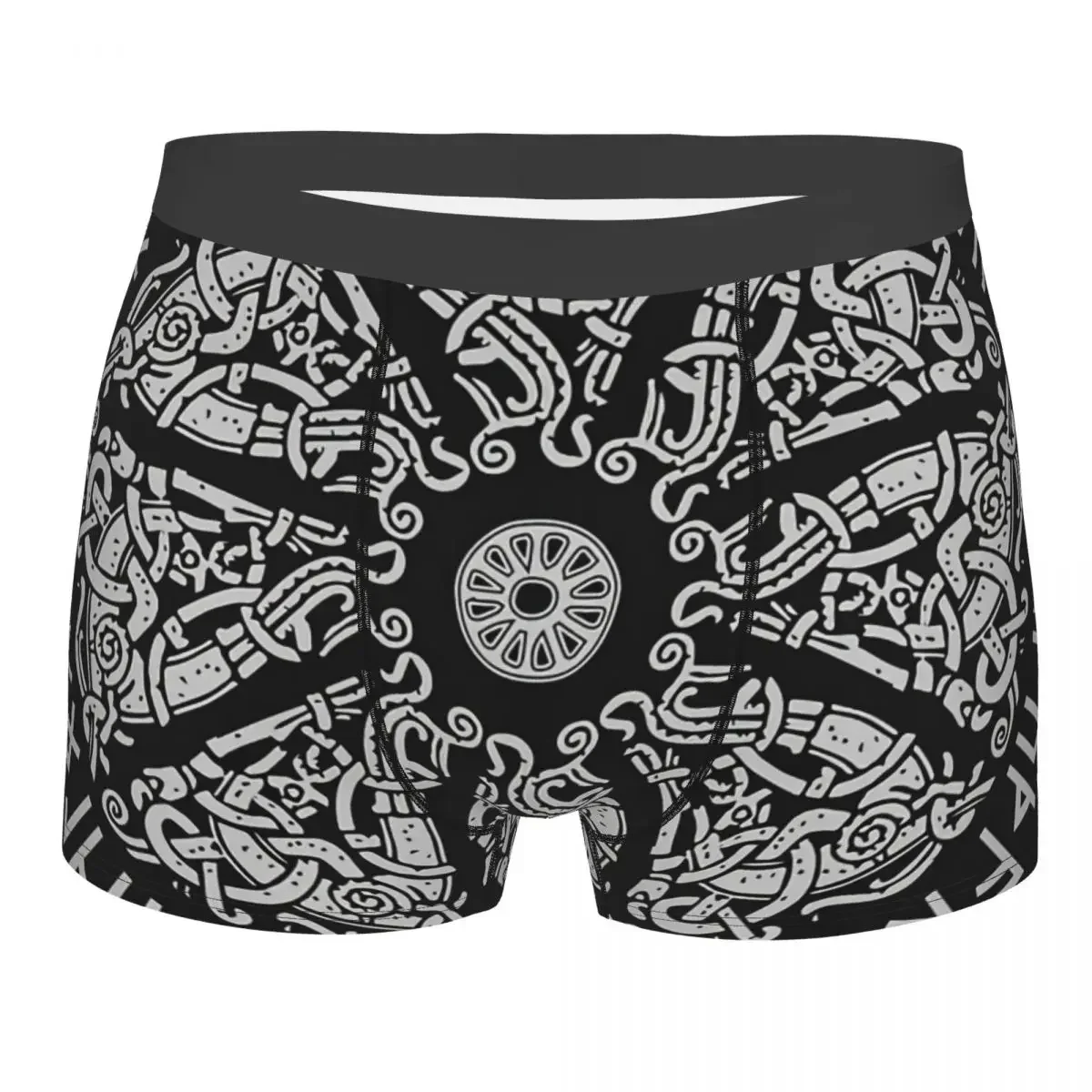 Ancient Shield And Scandinavian Runes Men's Boxer Briefs Shorts Men Underpants Cartoon Anime Funny Men's Panties Soft