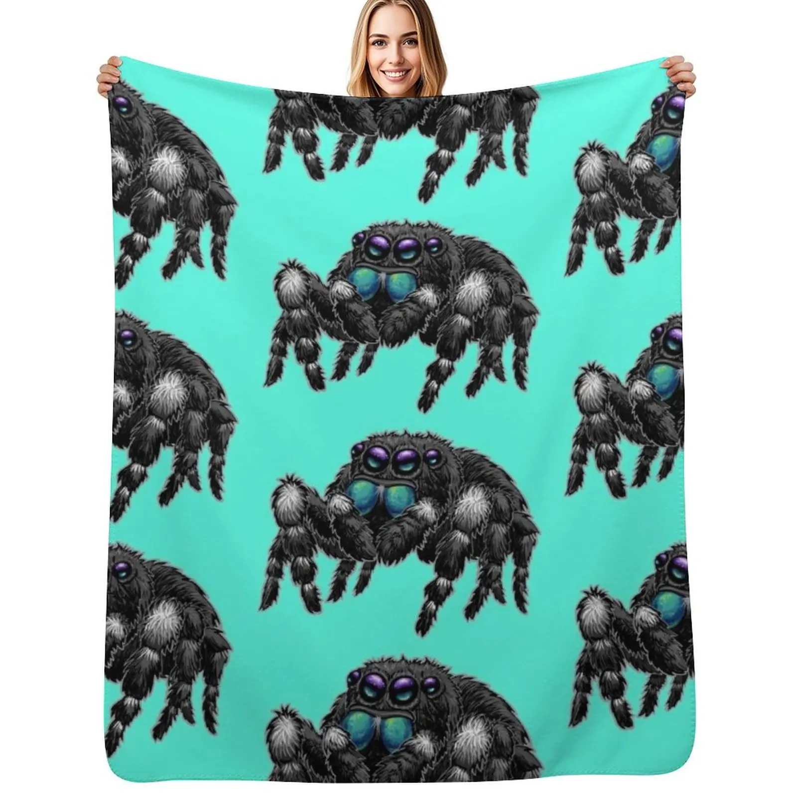 Manta de verano transpirable y fresca para dormir, diseño de araña saltarina Phidippus Audax