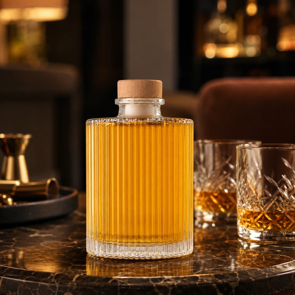 200ml Geribbelde glazen whisky - Bottle Stopper Set recensie en prijs