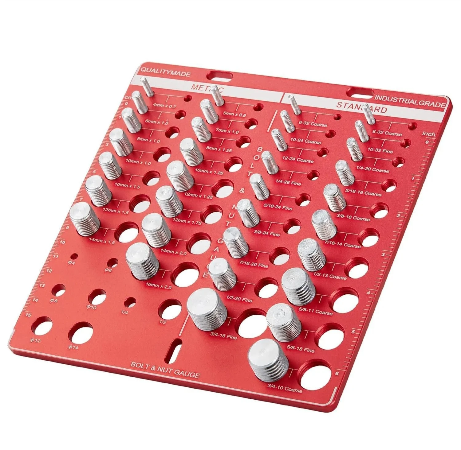 Aluminum Metric Standard Thread Gauge, Industrial Bolt Nut Size Check Plate, Multi-spec Fastener Pitch Quick Measuring Tool