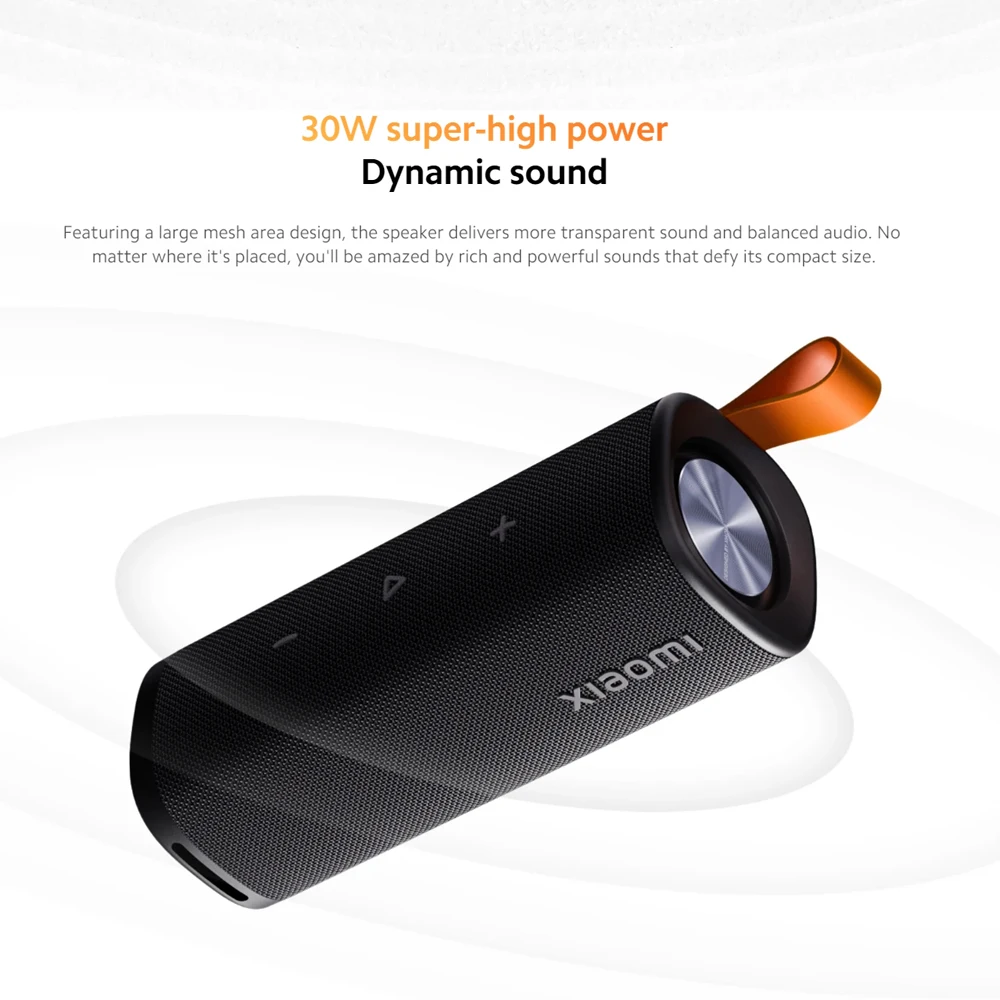 النسخة العالمية Xiaomi Sound Outdoor 30W مكبر صوت محمول يعمل بالبلوتوث IP67 TWS ستيريو كومبو 12 ساعة وقت الانتظار مشغل موسيقى