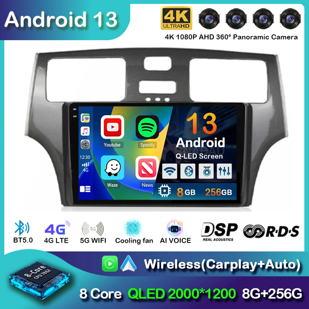 

Android 13 Carplay Auto Car Radio For Lexus ES300 ES330 XV30 ES250 2001-2006 2Din DVD Multimedia Video Player Carplay GPS Stereo