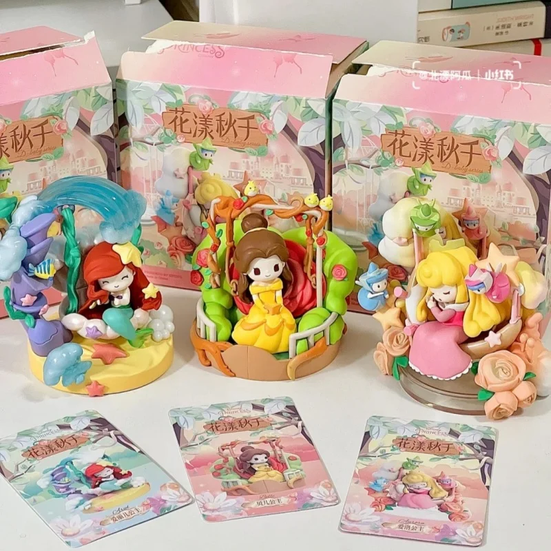 

Подлинная 52 игрушки принцессы Диснея D-Baby, серия «Цветочные качели», слепая коробка, модные игрушки, фигурки, украшение для стола, милый подарок для девочки