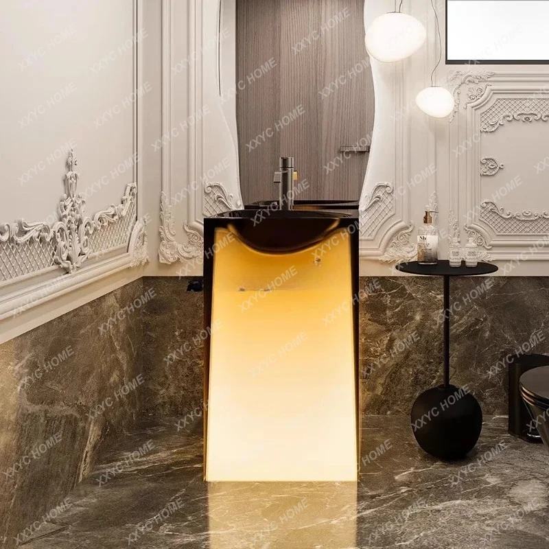 X-S Transparent luminous crystal resin hotel, hand wash basin, washbasin, column basin HG