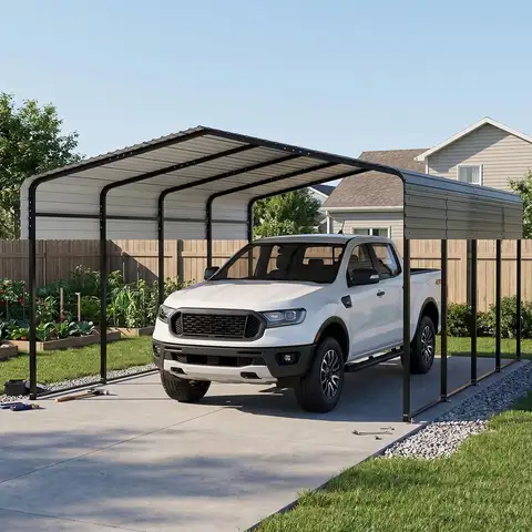 13x20FT Metal Carport Heavy Duty with Galvanized Steel Roof, Custom