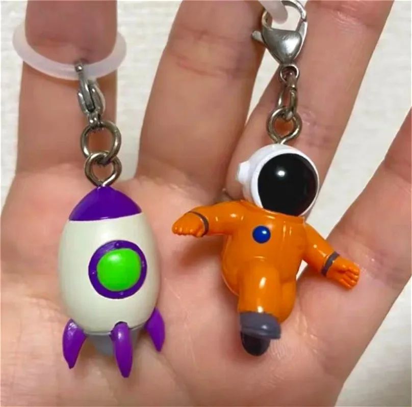 Original capsule toys kawaii Space Friends Mejirushi Accessory 2 Astronaut Rocket Alien UFO umbrella bottle mark pendant figures view 4